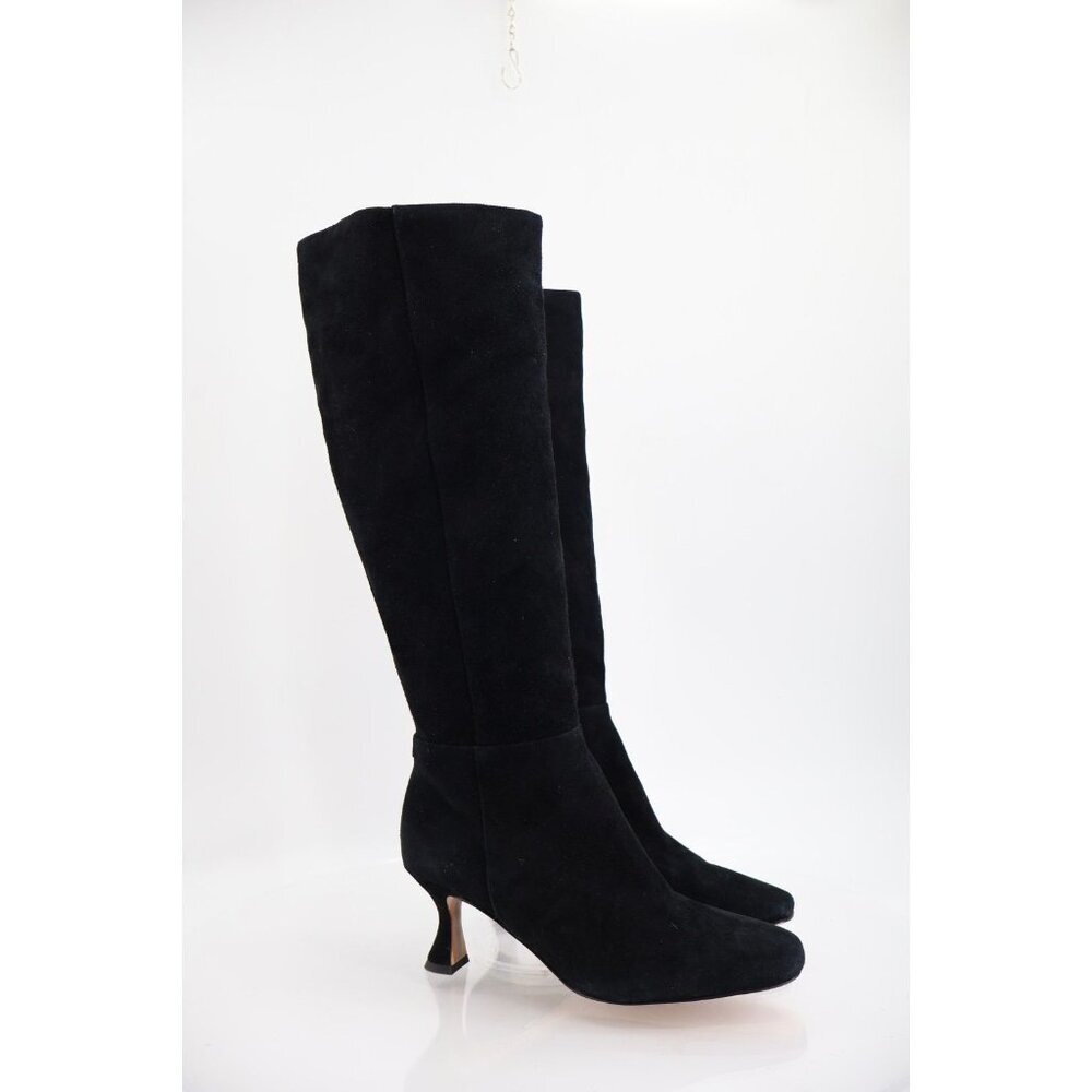 Sam Edelman Women's Size 6.5 Leigh Black Suede Knee-High Square Toe Boots